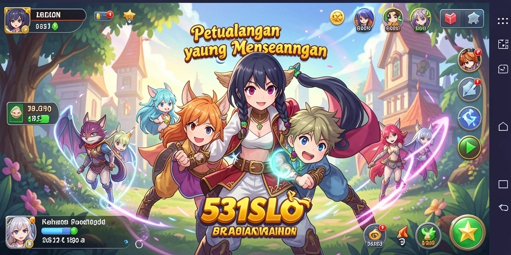 Tangkapan layar gameplay 531SLOT yang menampilkan karakter Anime dasar.