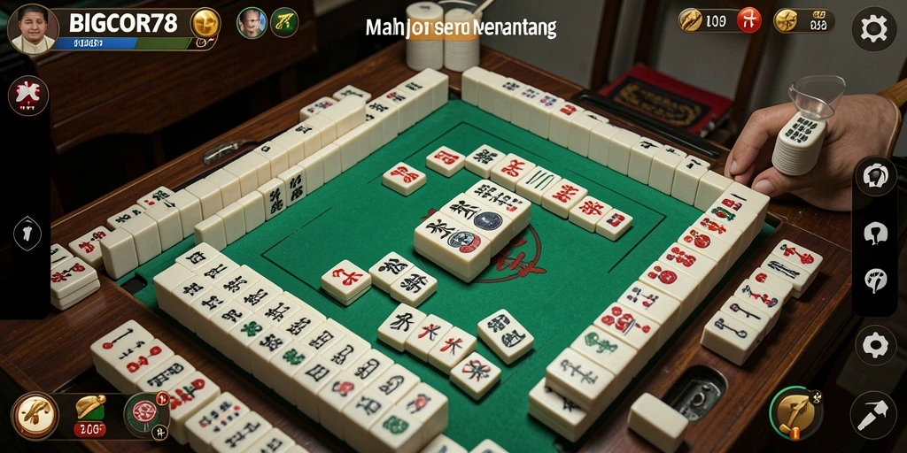 Tampilan gameplay seru dari BIGCOR78 pada papan Mahjong.