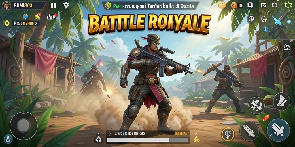 Screenshot gameplay BUMI303 menampilkan aksi perebutan wilayah dalam pertempuran sengit.