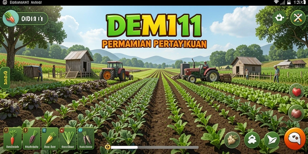 Tampilan gameplay pertanian yang seru dan interaktif di DEMI11.