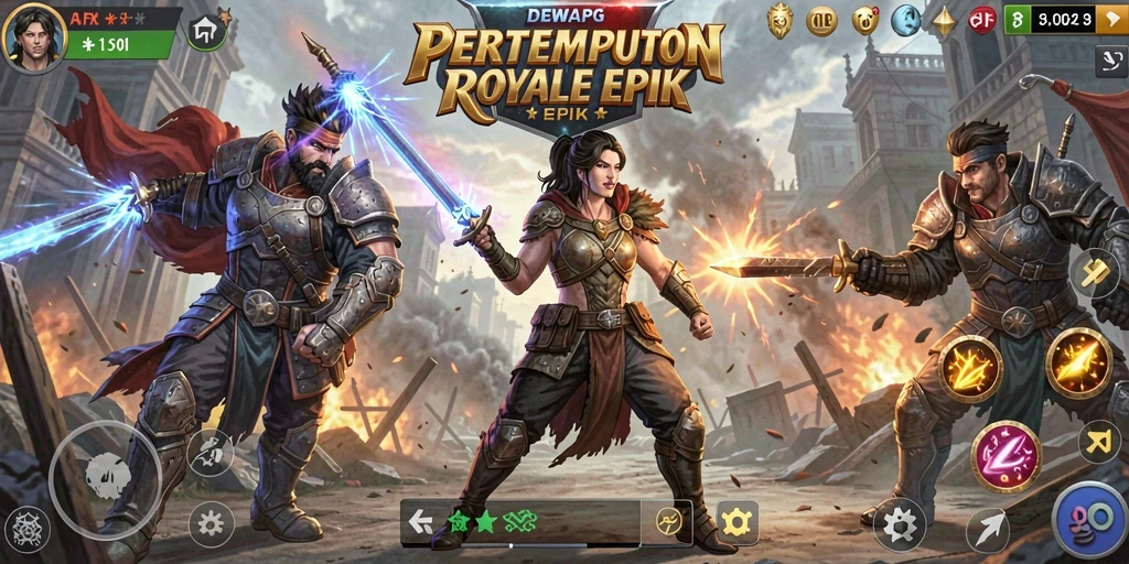 Tampilan dinamis gameplay DEWAPG dengan adu tembak seru.