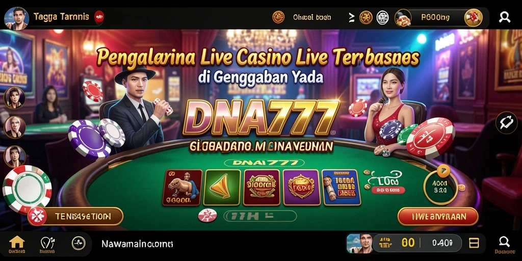 Screenshot gameplay Live Casino dengan dealer langsung di DNA777.