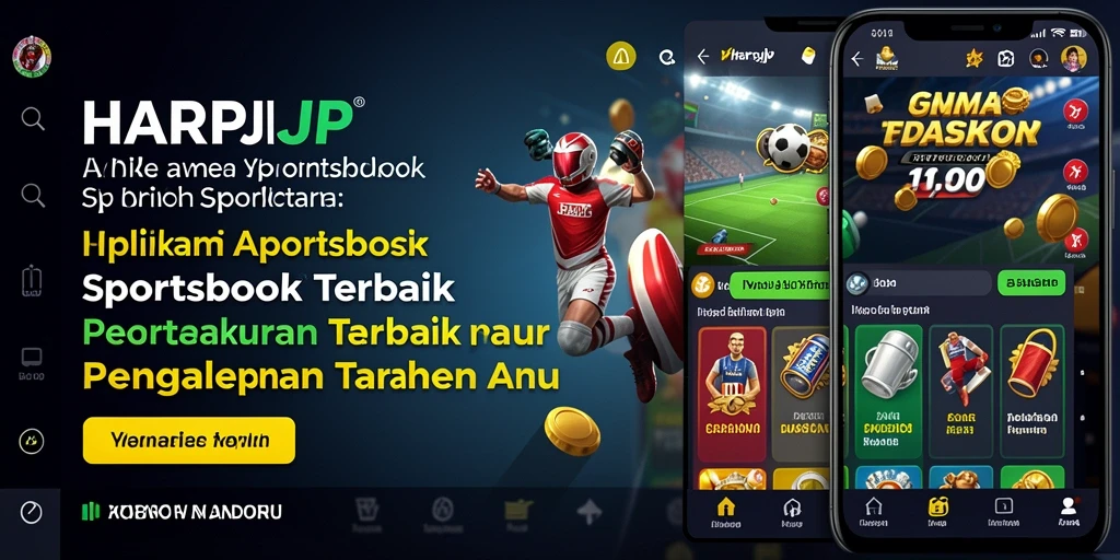 Tampilan utama HARAPJP menunjukkan fitur taruhan olahraga yang interaktif.