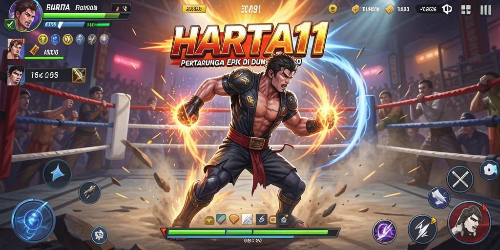 Screenshot HARTA11 menampilkan aksi pertarungan yang intens dan mendebarkan.