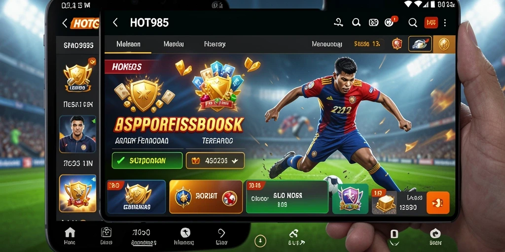 Tampilan menarik dari gameplay aplikasi Sportsbook HOT985.