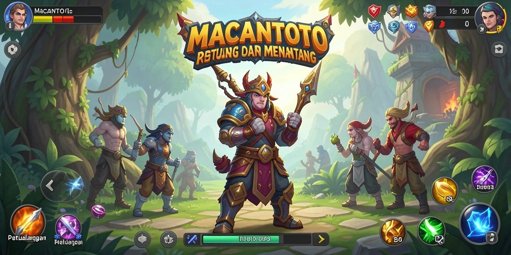 Gameplay seru dalam RPG MACANTOTO dengan petualangan yang menegangkan.