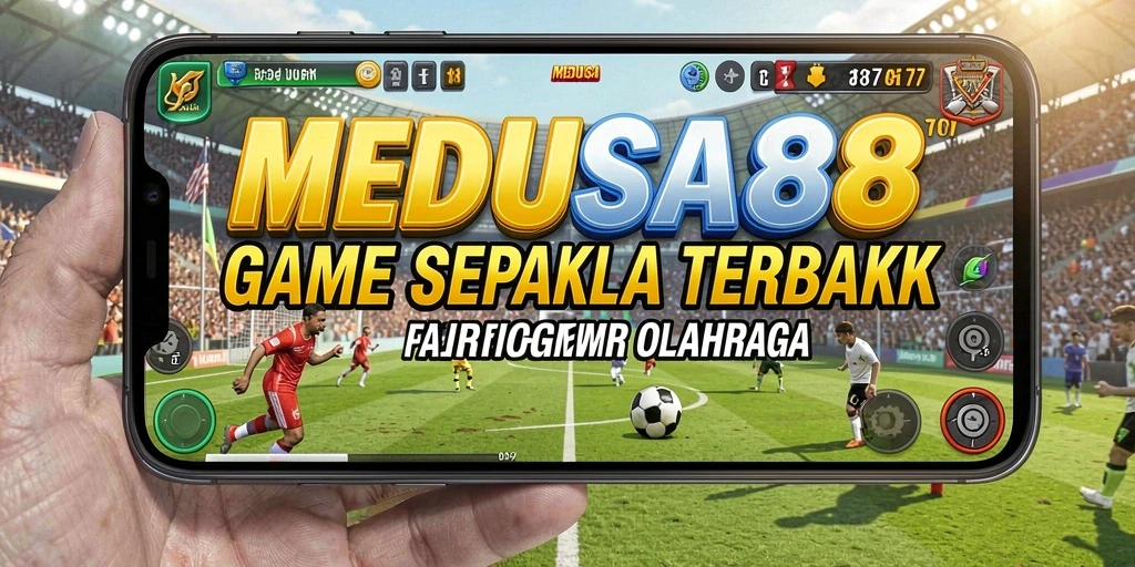 Tampilan gameplay MEDUSA88 dengan aksi sepak bola seru.