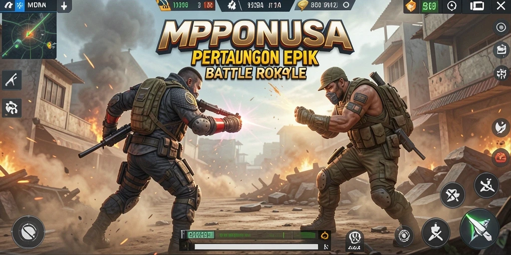 Gameplay menegangkan dalam pertarungan Battle Royale.