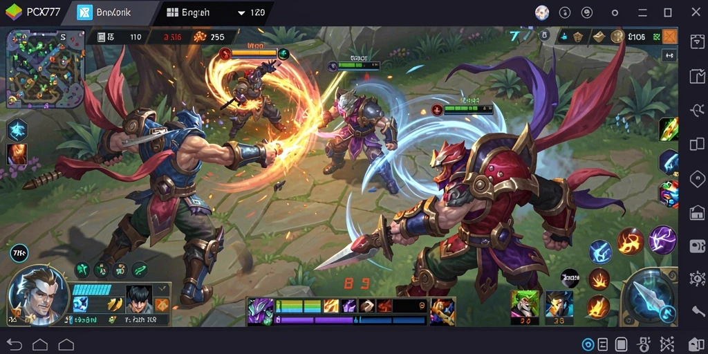 Gameplay seru dengan karakter unik bertarung di arena MOBA.