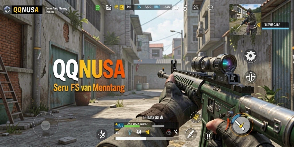 Gameplay mendebarkan di QQNUSA dengan aksi menembak intens.