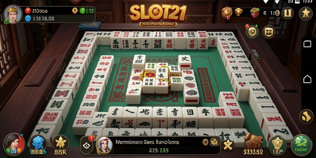 Tampilan gameplay Mahjong yang menarik di SLOT21.
