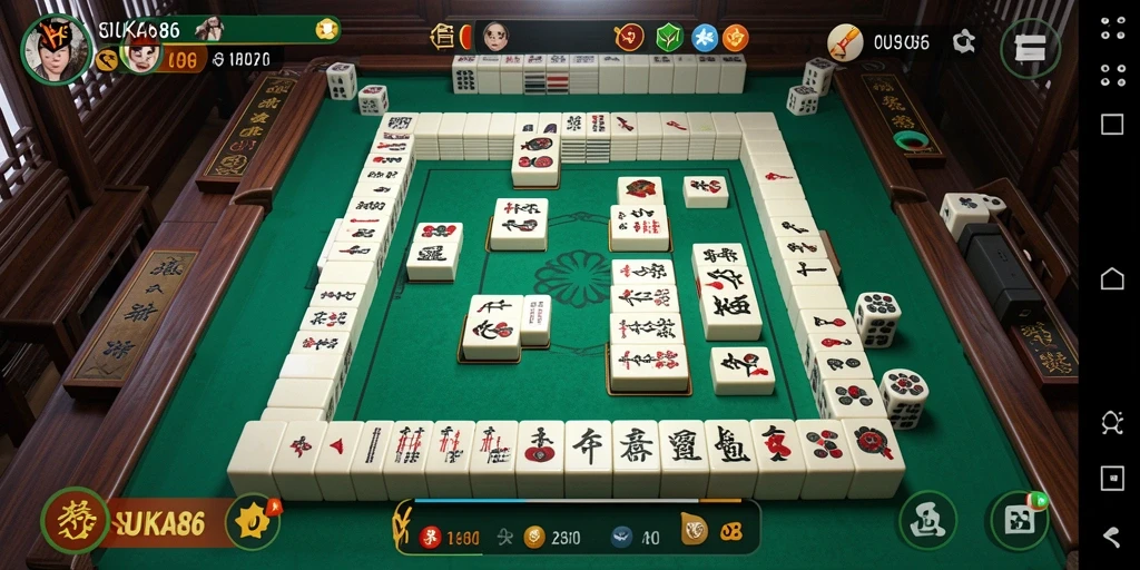 Tampilan gameplay SUKA86 yang menarik dalam permainan Mahjong.